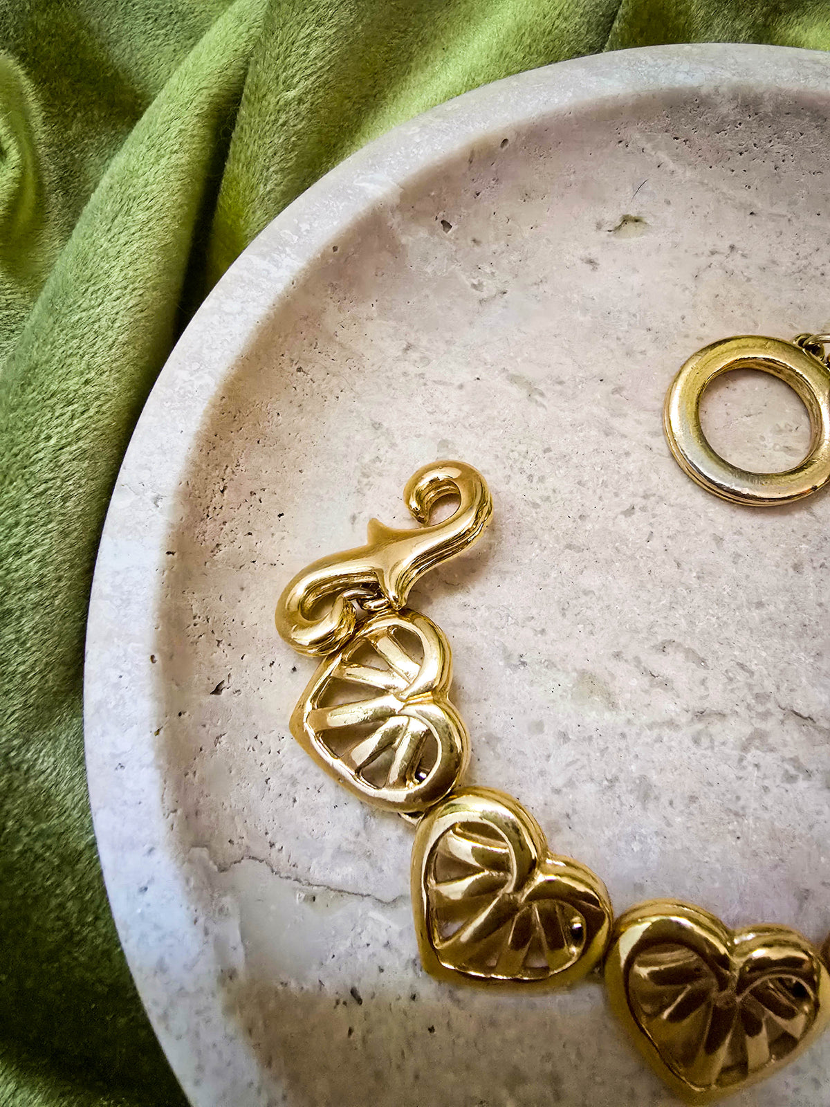 Givenchy Vintage Heart Link Bracelet in Gold Tone