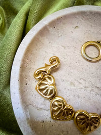 Givenchy Vintage Heart Link Bracelet in Gold Tone