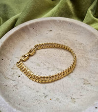 Vintage Givenchy Gold-Tone Curb Link Bracelet with Logo Clasp