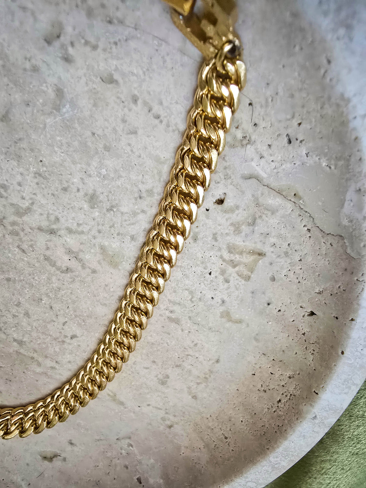 Vintage Givenchy Gold-Tone Curb Link Bracelet with Logo Clasp
