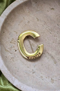 Vintage Celine Gold-Plated Brooch