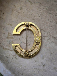 Vintage Celine Gold-Plated Brooch