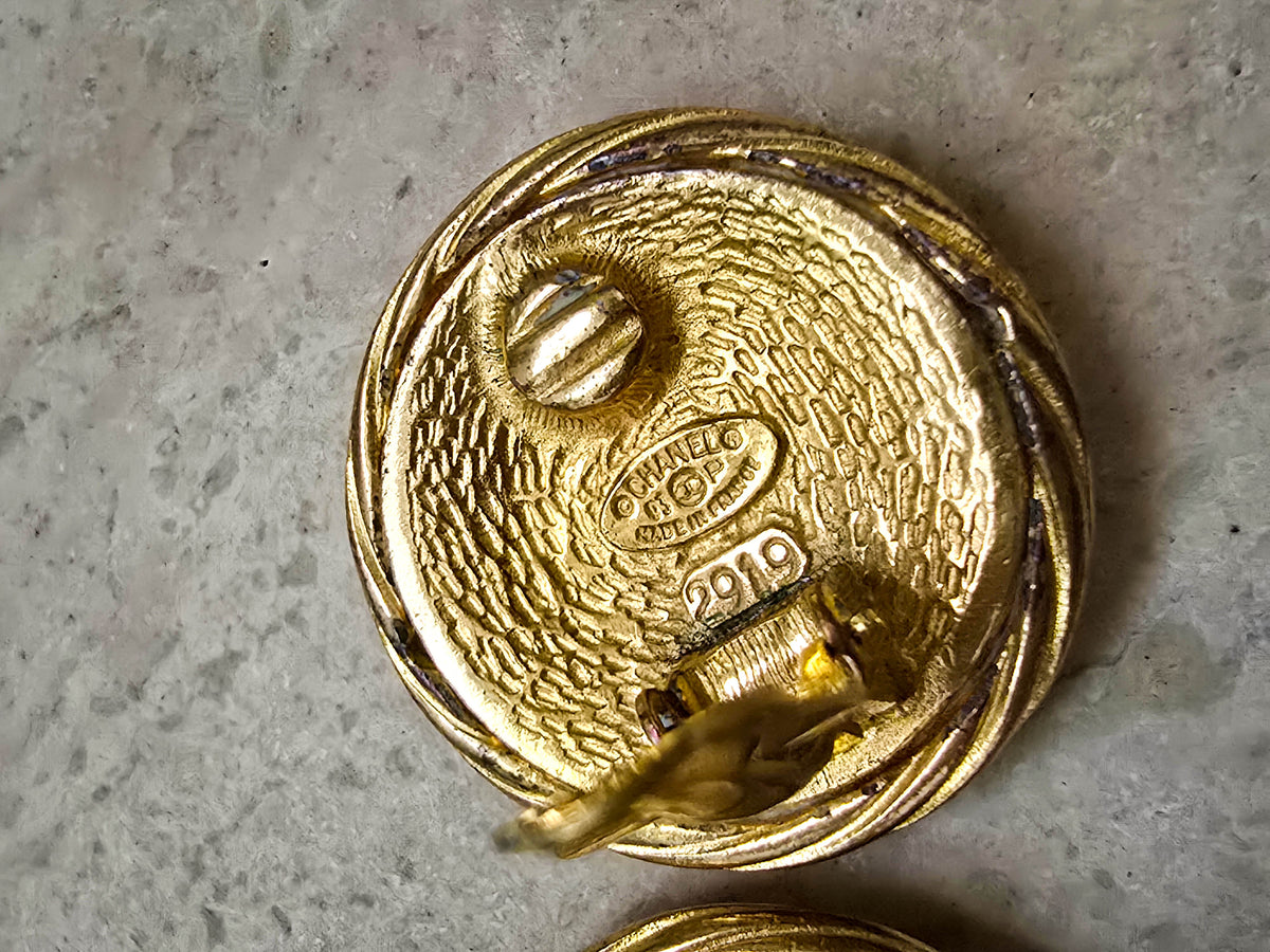 Chanel Vintage 1993 Gold-Plated Clip-On Earrings
