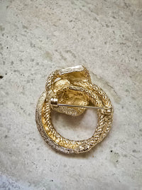 Christian Dior Vintage Gold Textured Knot Brooch