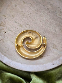 Vintage Givenchy Gold-Plated Spiral Brooch