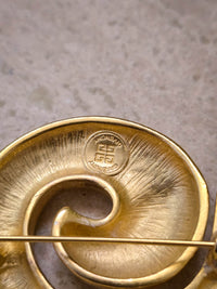 Vintage Givenchy Gold-Plated Spiral Brooch