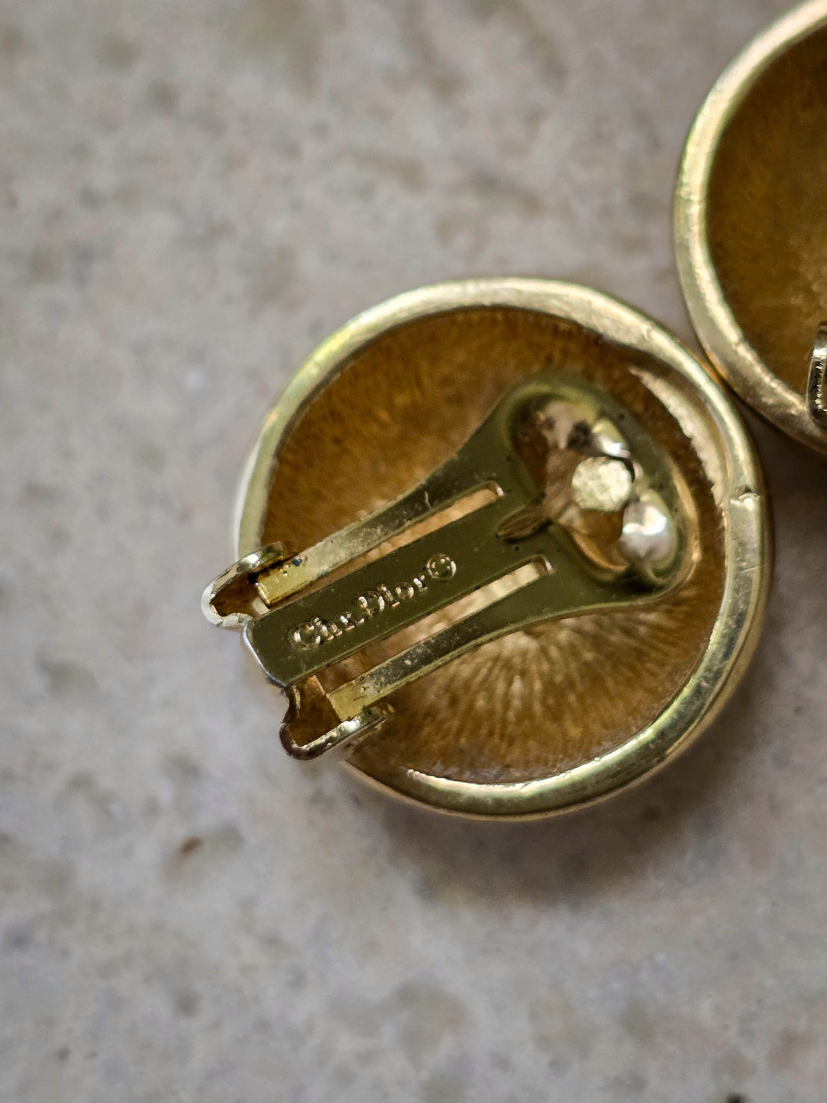 Dior Vintage Round Clip-On Earrings