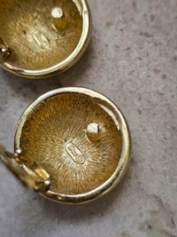 Dior Vintage Round Clip-On Earrings