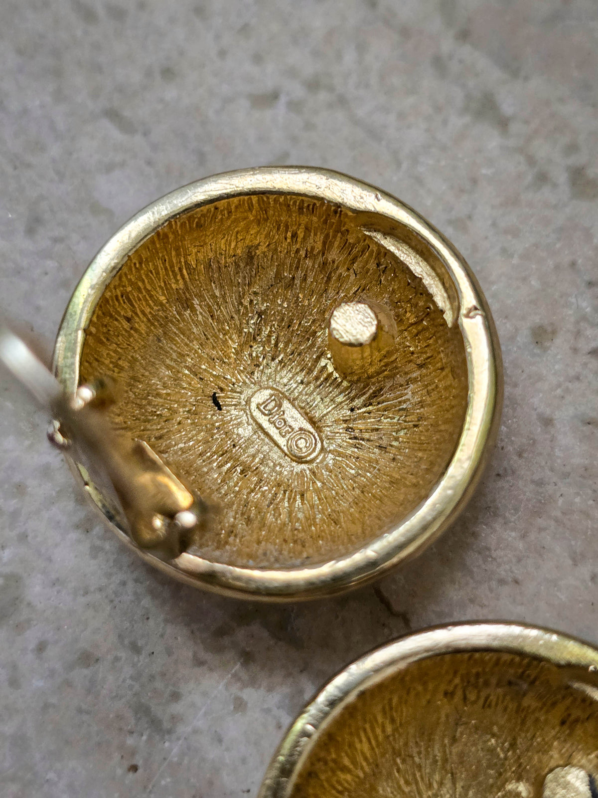Dior Vintage Round Clip-On Earrings