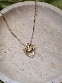 Dior Vintage Gold-Plated Heart Pendant Necklace – Elegant 1980s Design