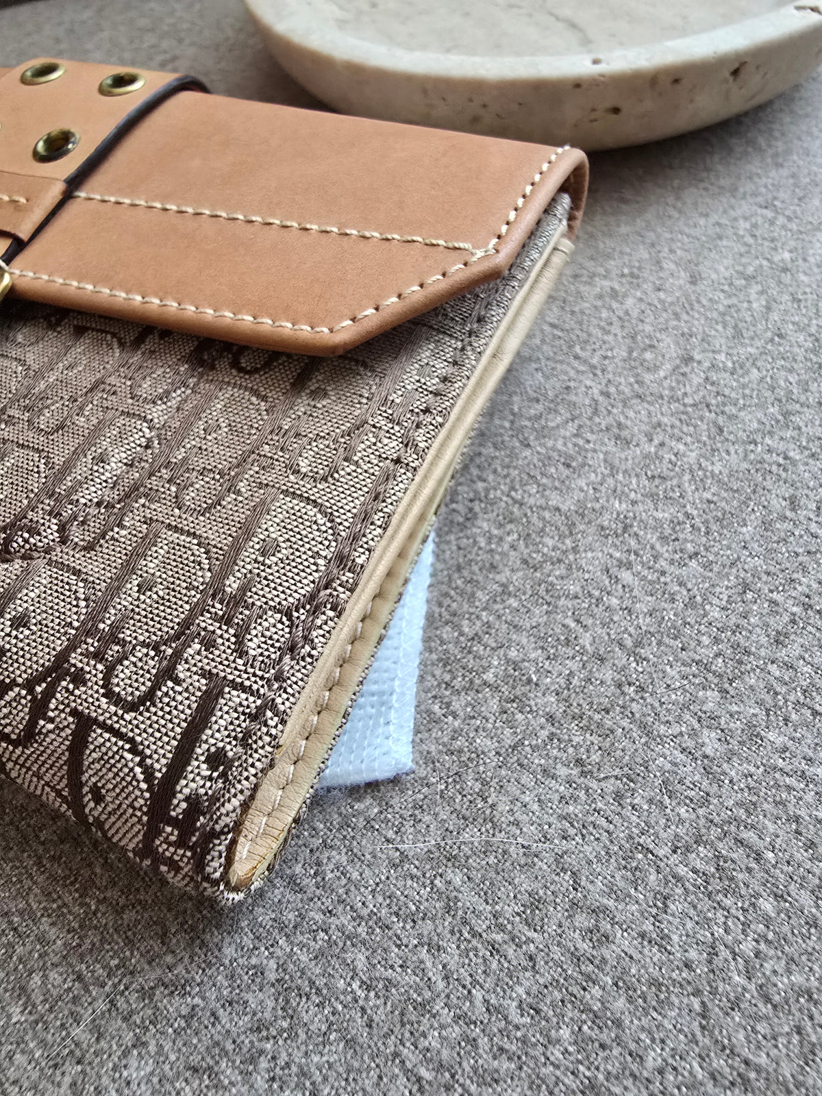 Portefeuille Dior Monogram Oblique et Cuir Lisse