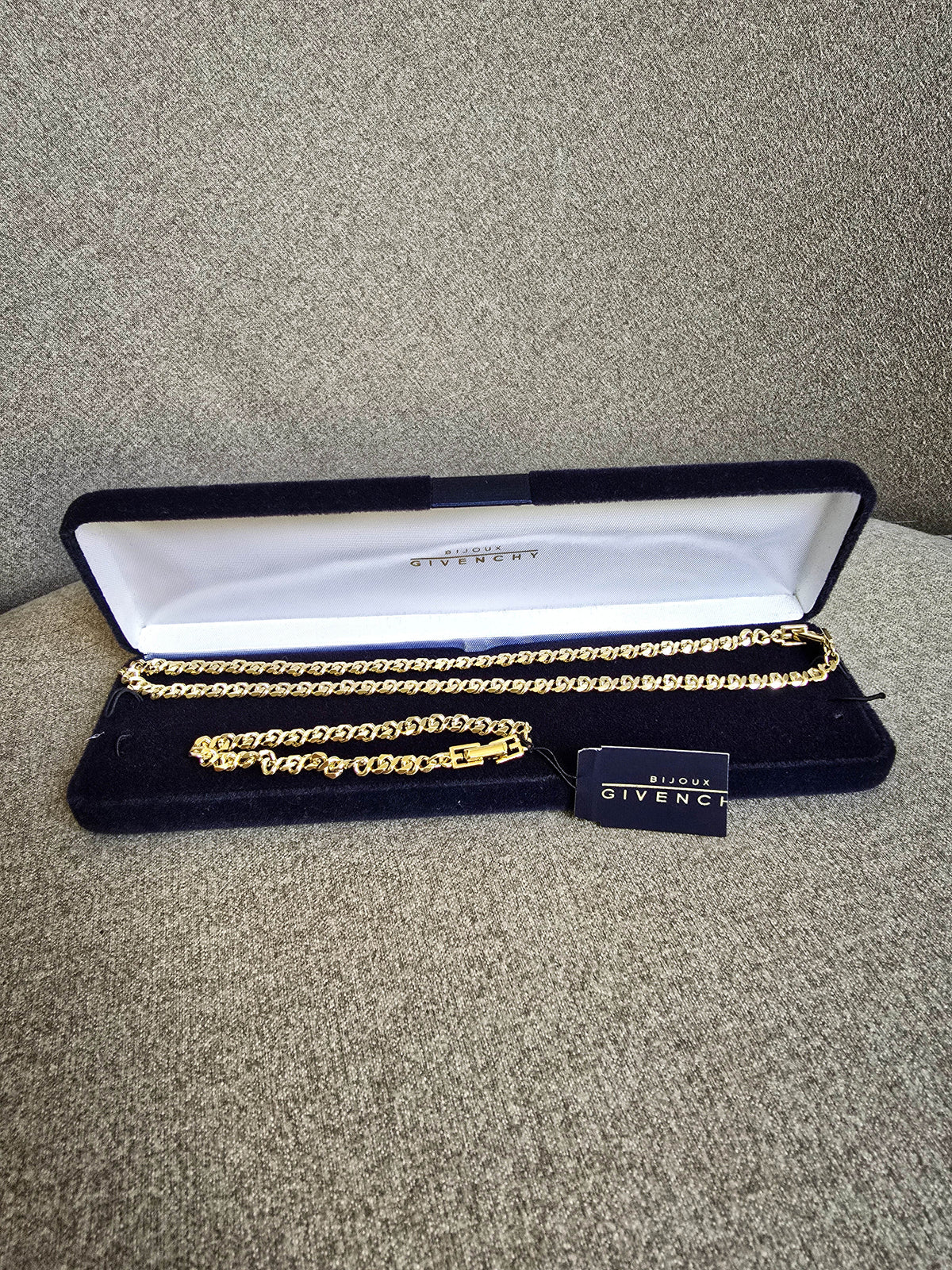 Vintage Givenchy Gold-Plated Chain Link Necklace an Bracelet