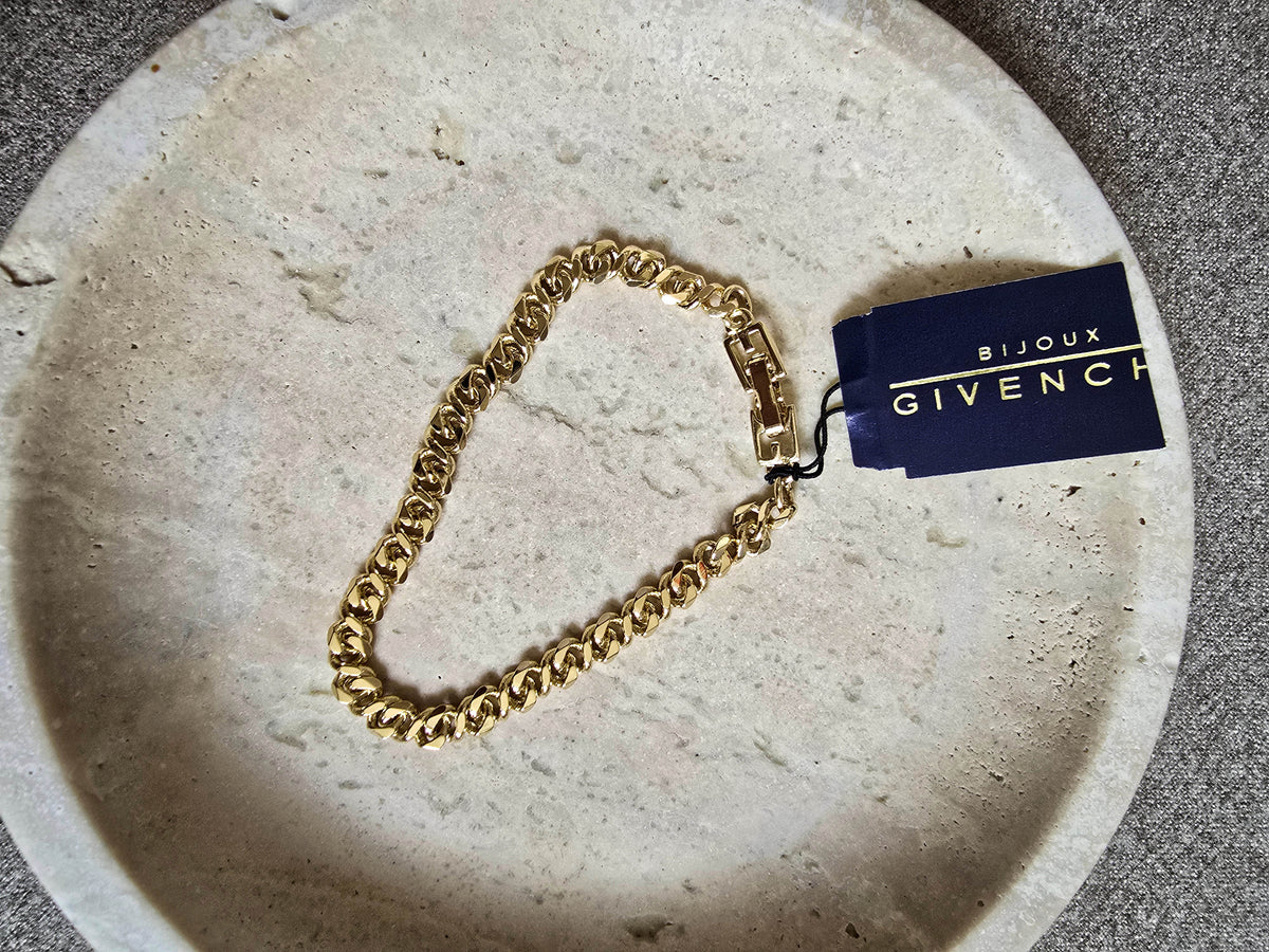Vintage Givenchy Gold-Plated Chain Link Necklace an Bracelet