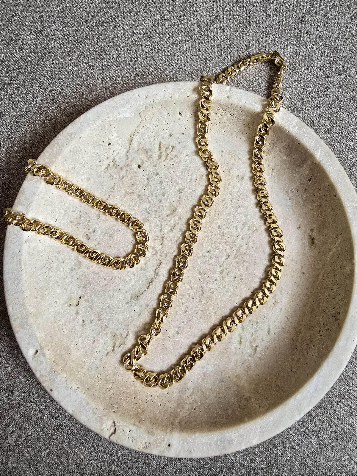 Vintage Givenchy Gold-Plated Chain Link Necklace an Bracelet