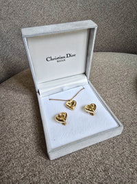 Vintage Christian Dior Heart Jewelry Set – Necklace & Clip-On Earrings