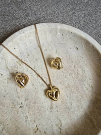 Vintage Christian Dior Heart Jewelry Set – Necklace & Clip-On Earrings