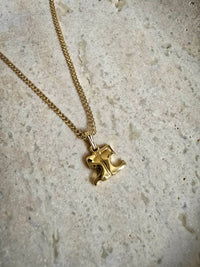 Vintage Courrèges Paris Gold-Plated Sautoir Necklace with Logo Pendant