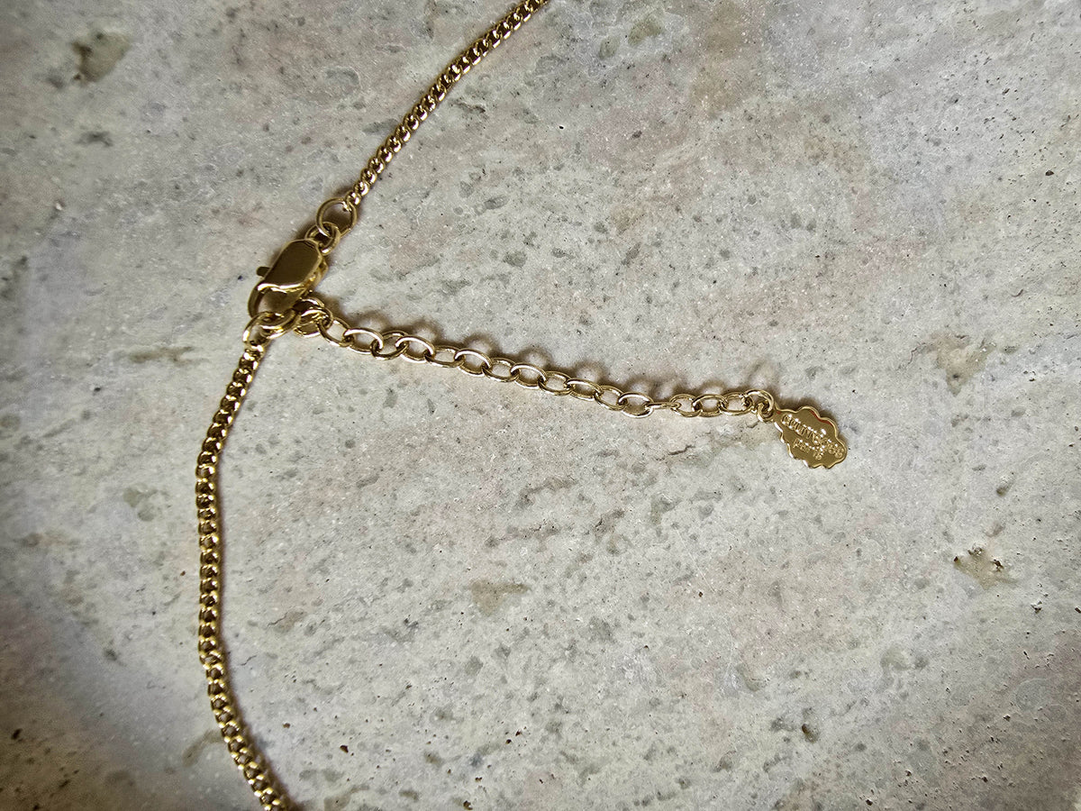 Vintage Courrèges Paris Gold-Plated Sautoir Necklace with Logo Pendant