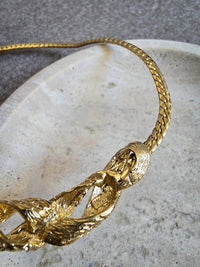 Balmain Vintage Gold-Tone Twist Necklace with Crystal Accents