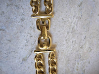 Vintage Givenchy Gold-Plated Chain Sautoir Necklace with Pearls & Crystals