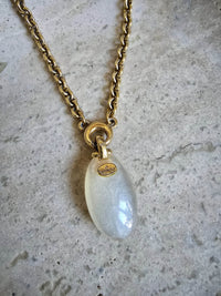 Givenchy Vintage Gold-Tone Lucite Pendant Necklace