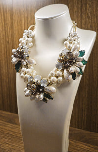 Lanvin Vintage Beaded Floral Necklace