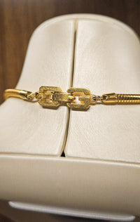 Vintage Givenchy Two-Tone Square Logo Pendant Necklace