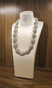 Vintage Nina Ricci Gold & Silver-Tone Rhinestone Beaded Necklace