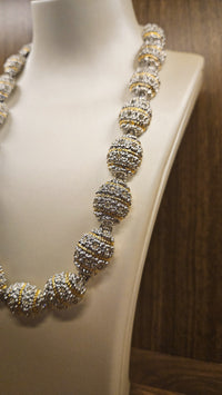 Vintage Nina Ricci Gold & Silver-Tone Rhinestone Beaded Necklace