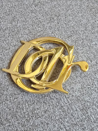 Vintage Christian Dior Gold Logo Brooch