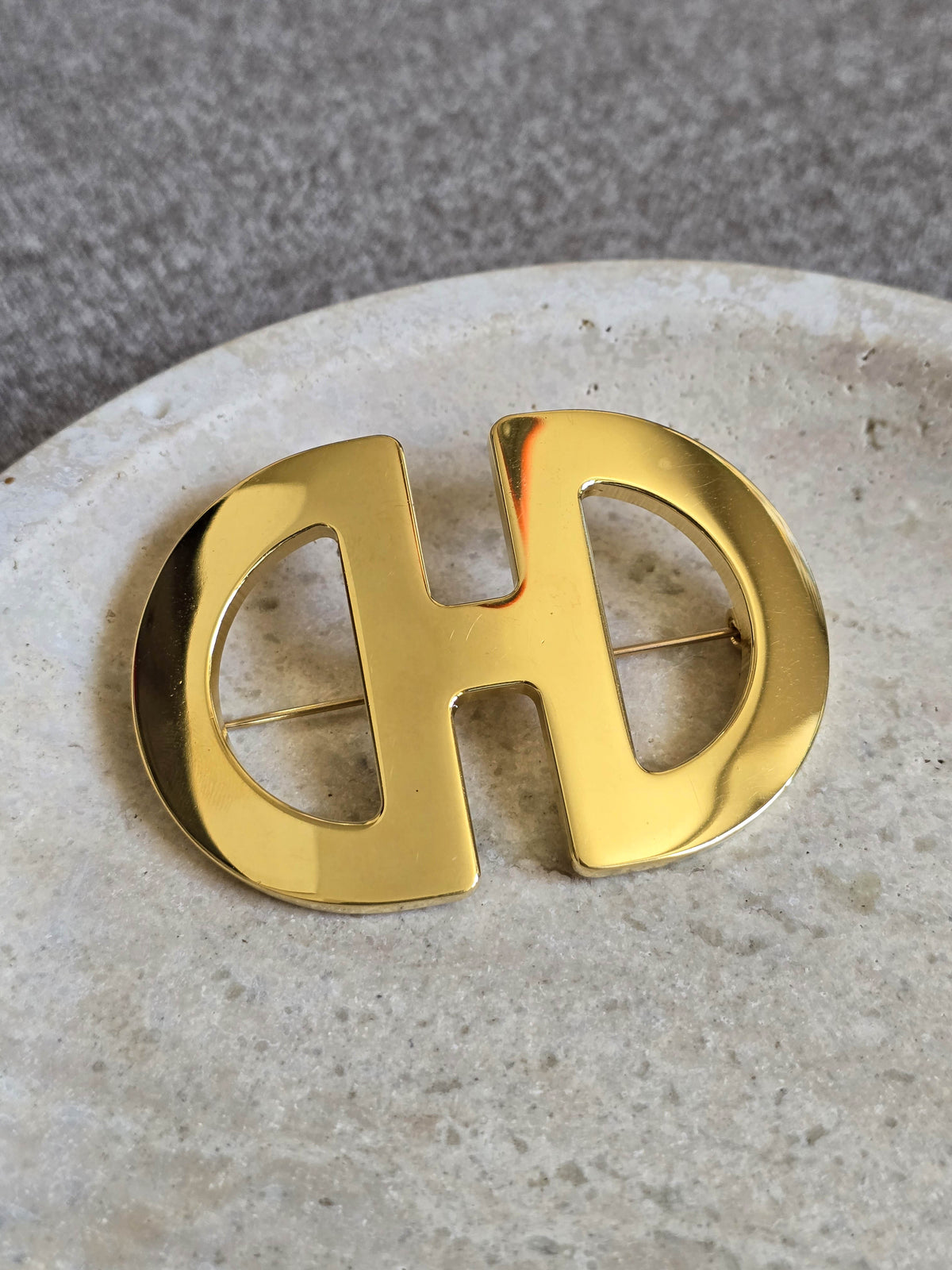Vintage Céline Gold-Tone Double “C” Logo Brooch