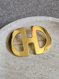 Vintage Céline Gold-Tone Double “C” Logo Brooch