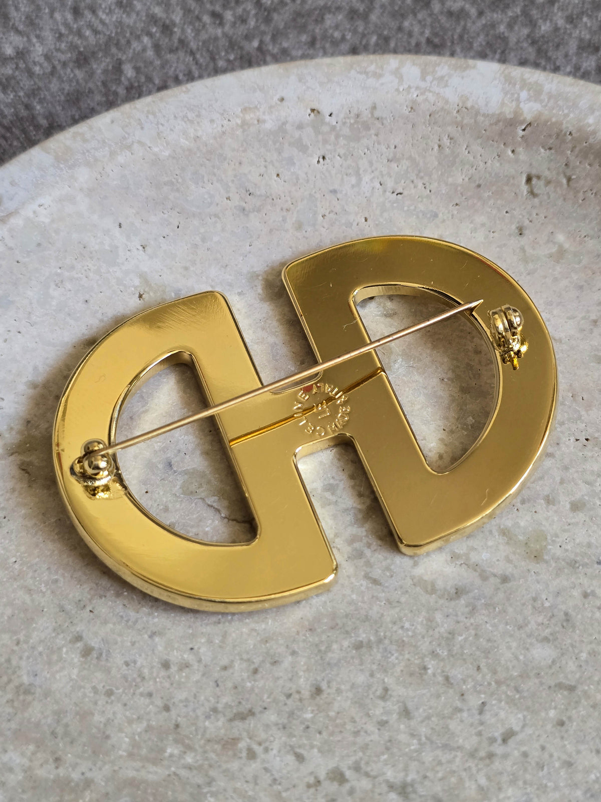 Vintage Céline Gold-Tone Double “C” Logo Brooch