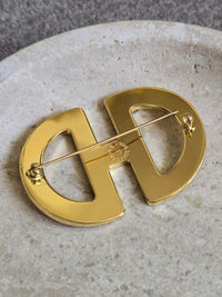 Vintage Céline Gold-Tone Double “C” Logo Brooch