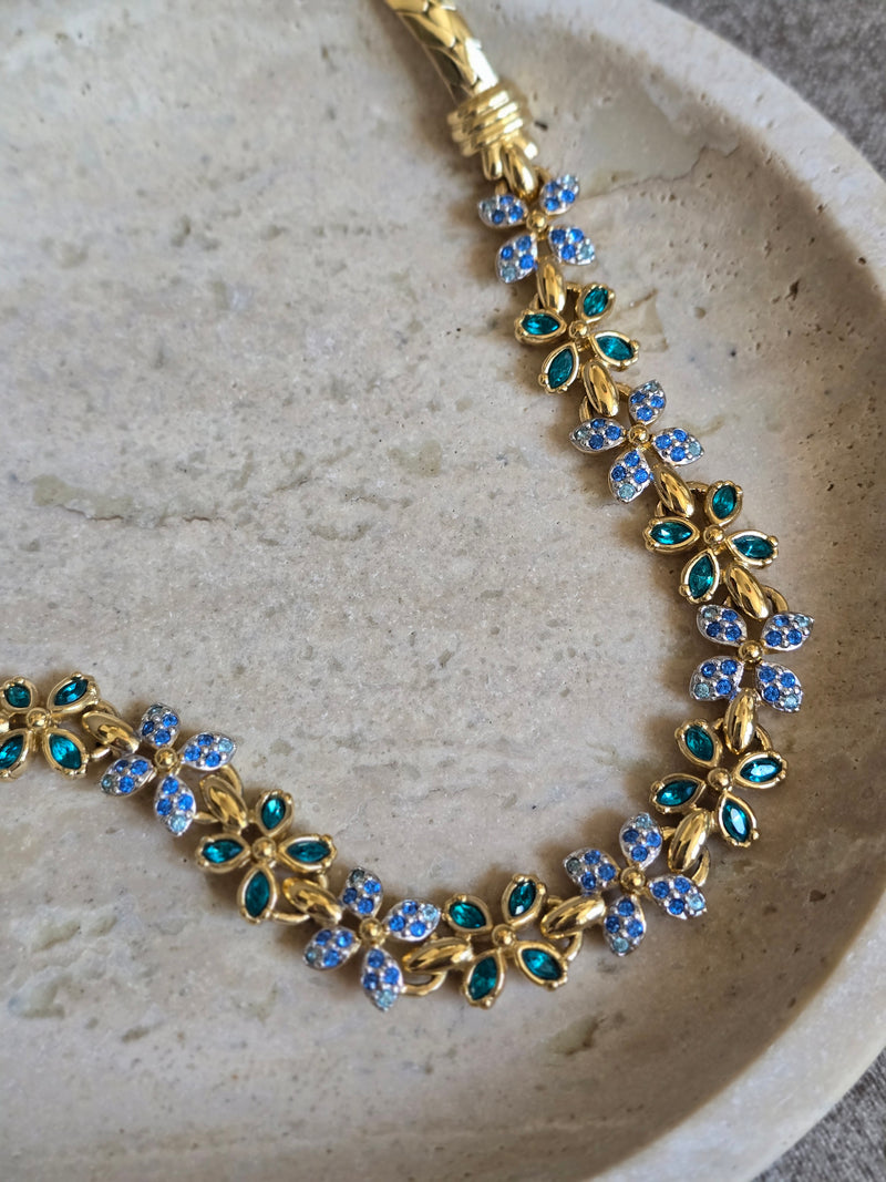 Vintage Swarovski Floral Crystal Necklace