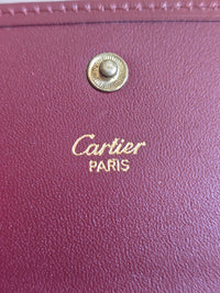 Cartier Bordeaux Leather Wallet with Gold Corners