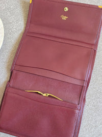 Cartier Bordeaux Leather Wallet with Gold Corners