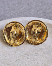 Vintage Nina Ricci Maxi Pearl & Rhinestones Clip-On Earrings