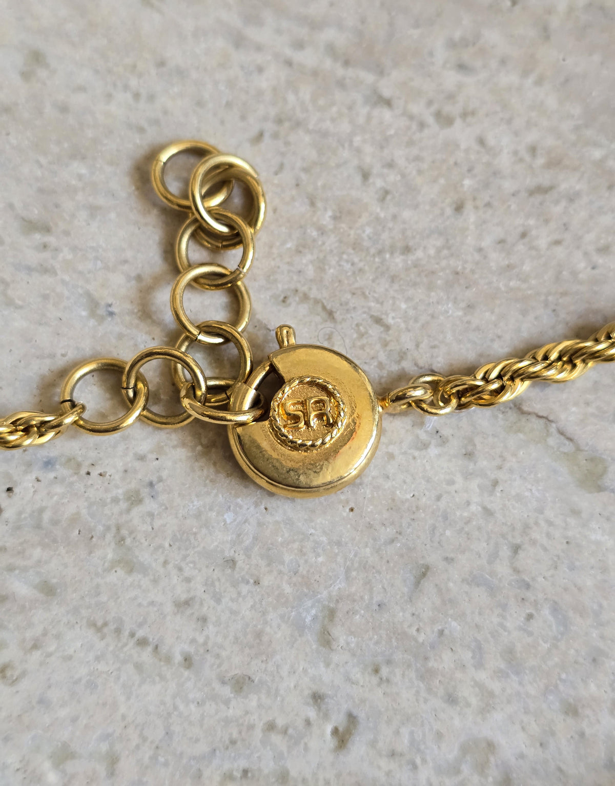 Vintage Sonia Rykiel Gold-Tone Rope Necklace with Sculptural Pendant