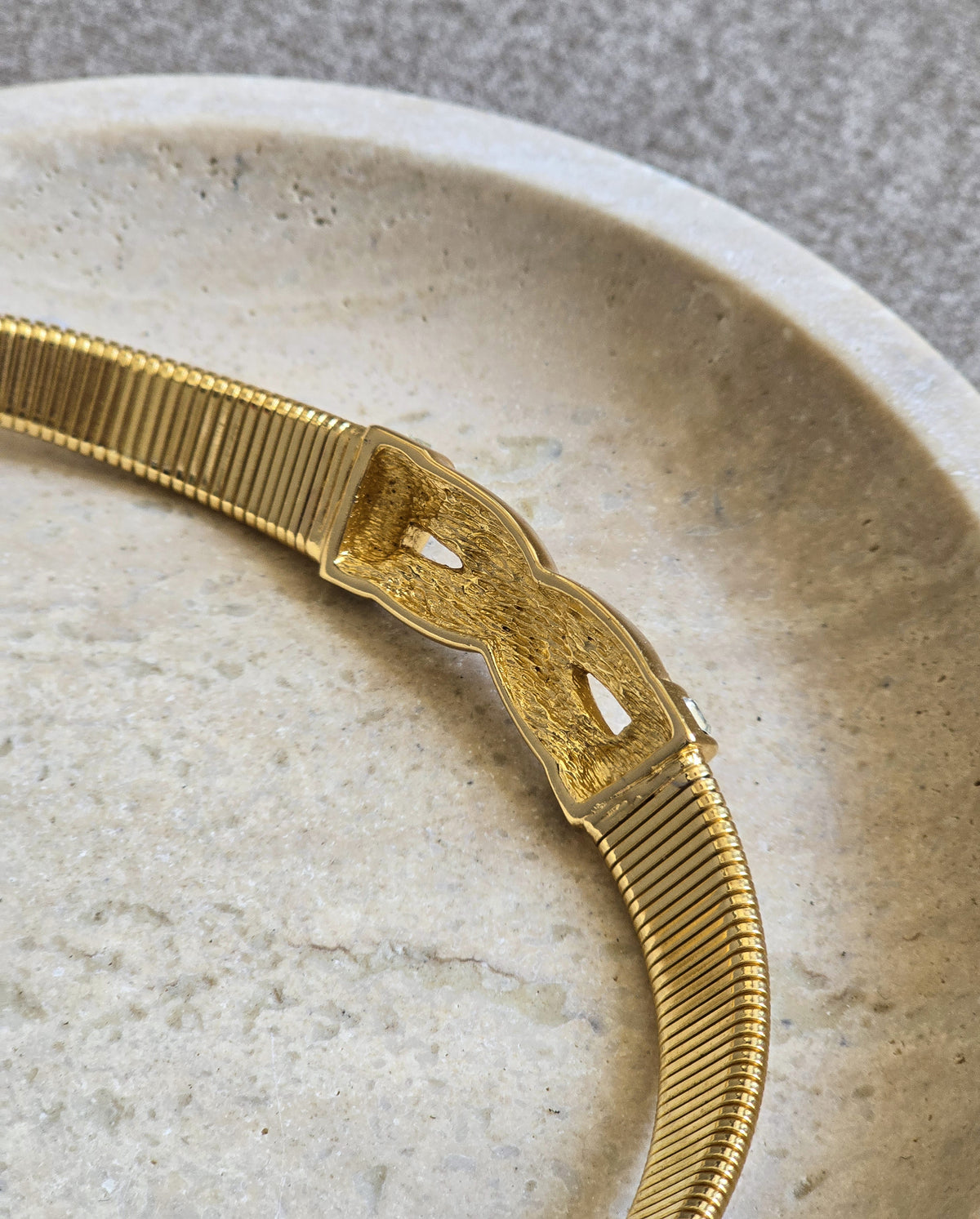 Vintage Christian Dior Gold-Tone Necklace with Crystal Pavé Centerpiece