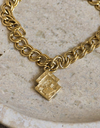 Vintage Givenchy Gold Chain Bracelet with Geometric Charm