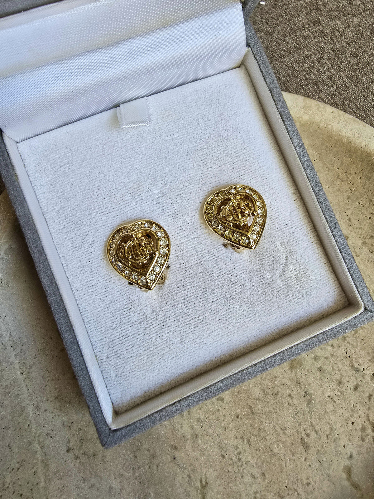 Vintage Dior Heart Clip-On Earrings