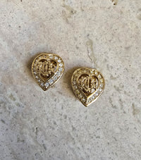 Vintage Dior Heart Clip-On Earrings
