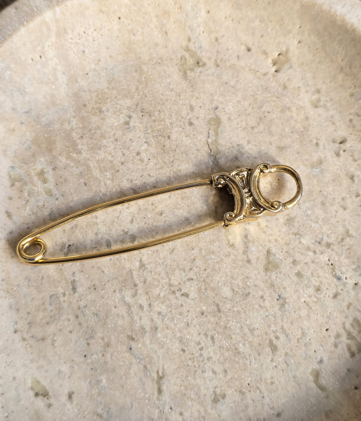 Vintage Celine Triomphe Safety Pin Brooch