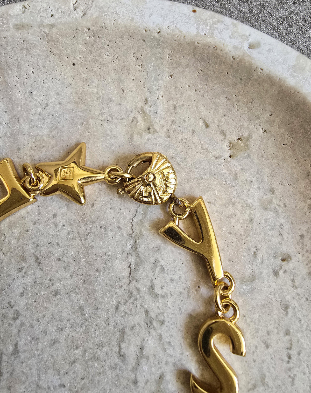 Vintage Yves Saint Laurent Gold-Tone Charm Bracelet