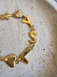 Vintage Yves Saint Laurent Gold-Tone Charm Bracelet