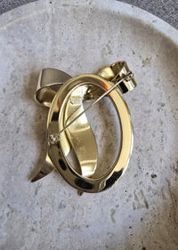 Vintage Christian Dior Gold-Tone Bow Brooch