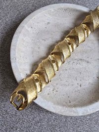 Vintage Givenchy 1980s Gold-Plated Ribbon Link Bracelet