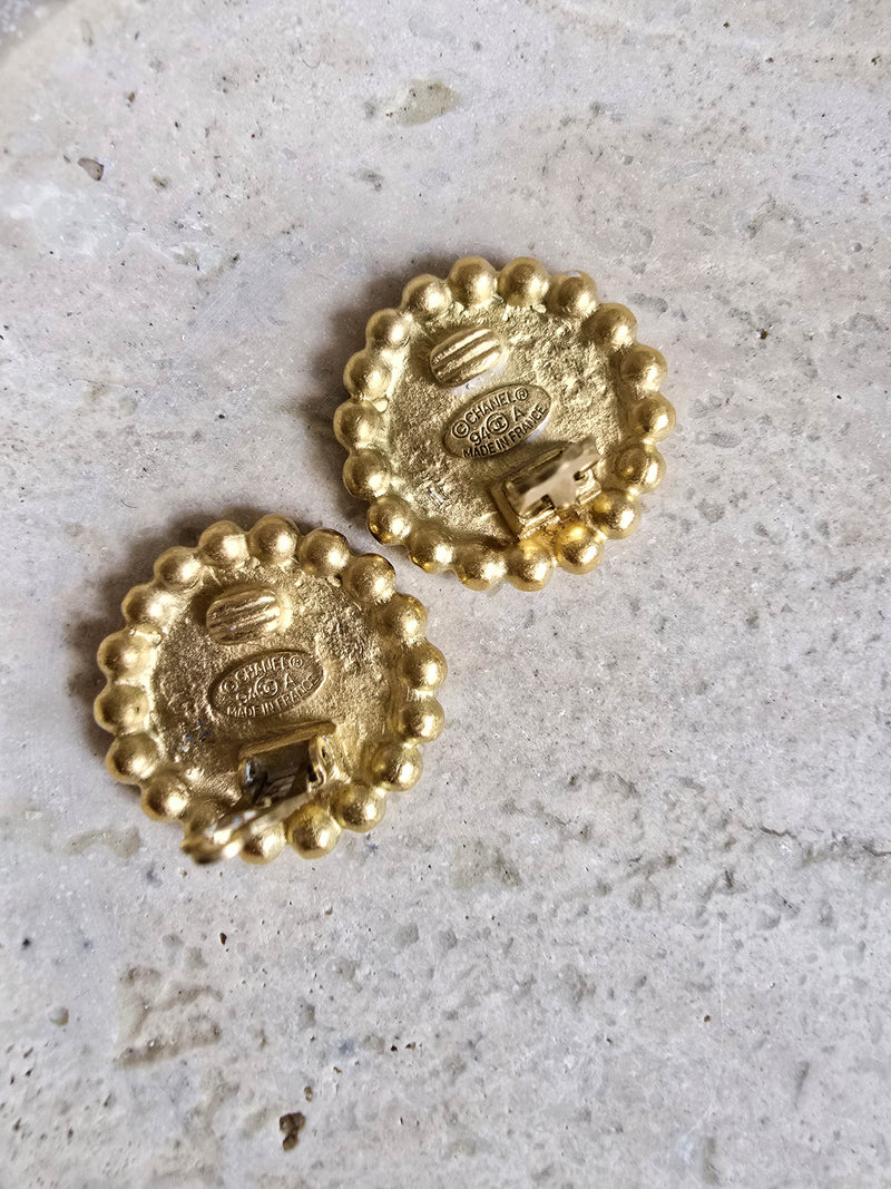 Chanel 1994 Gold-Plated Pearl Clip-On Earrings