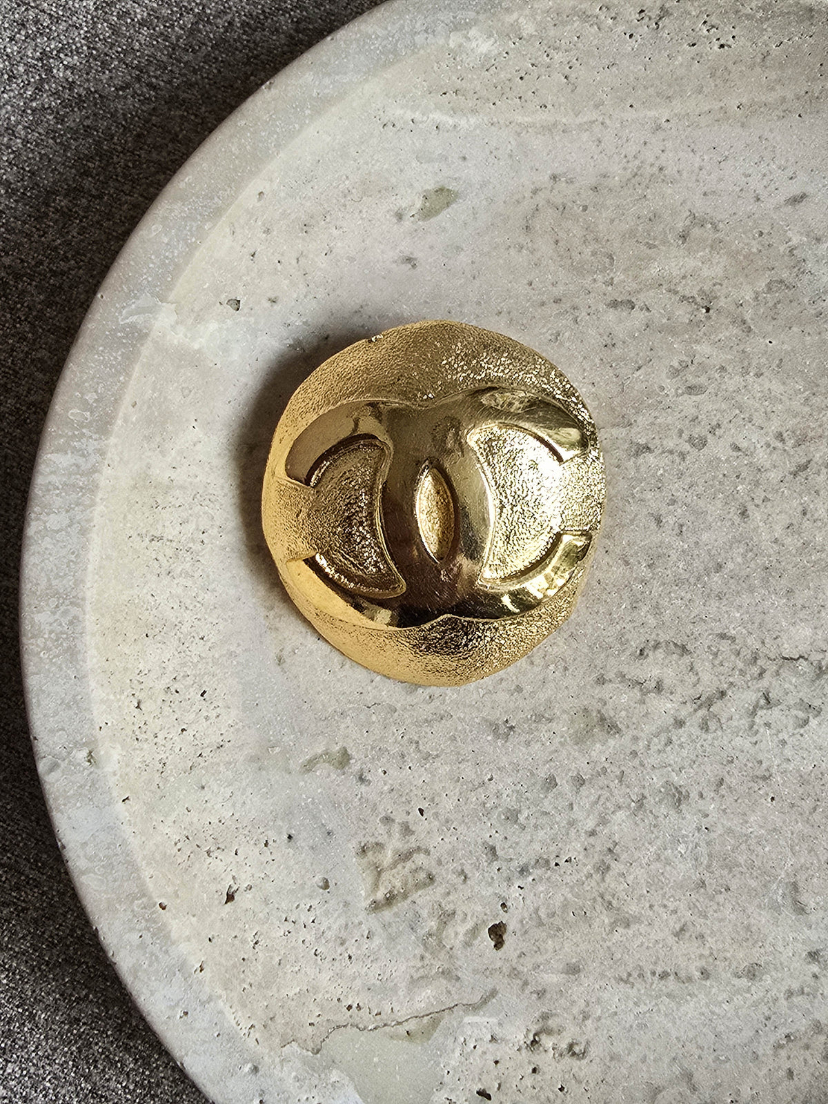 Vintage Chanel Gold CC Logo Brooch